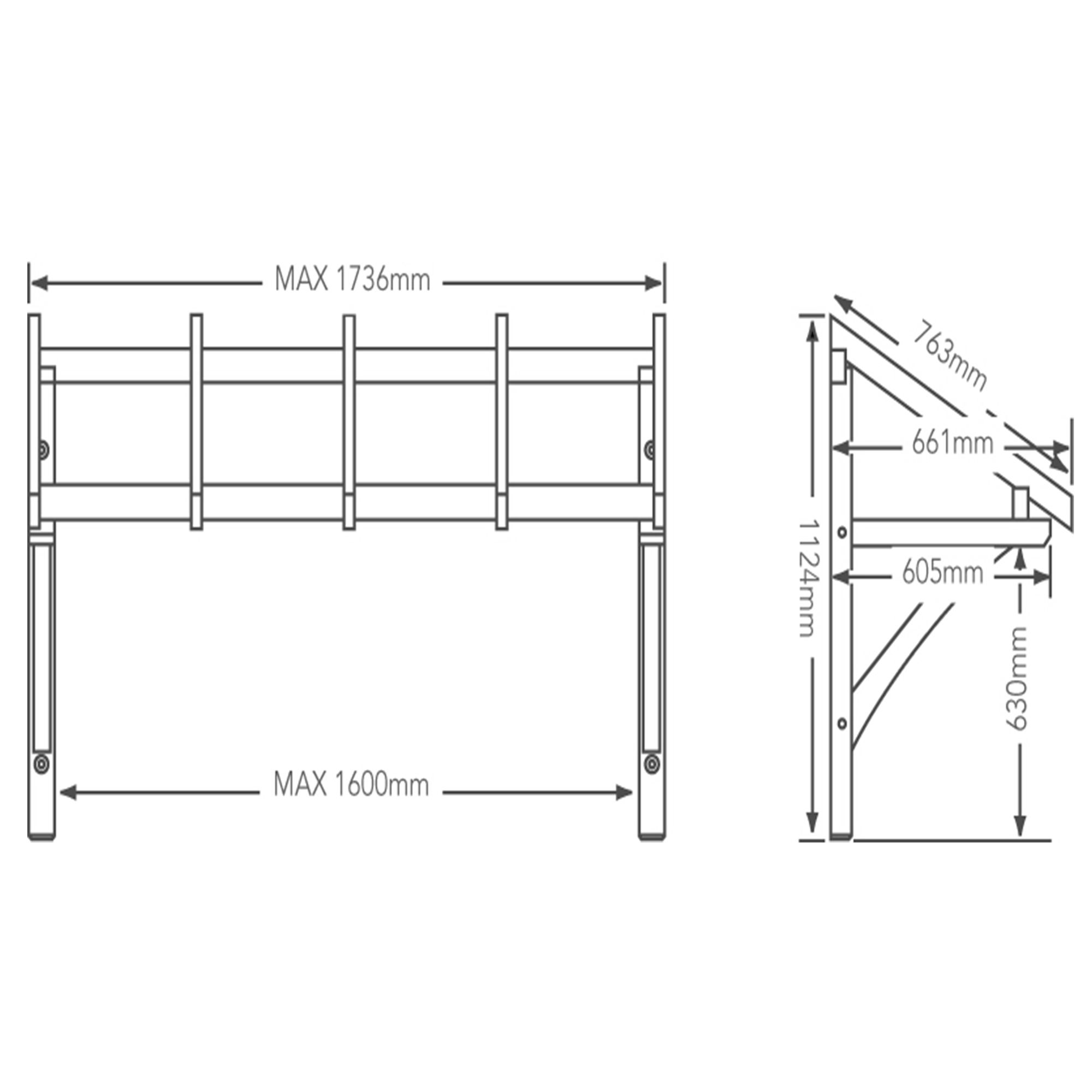 Richard Burbidge Flat roof Door canopy, (H)1124mm (W)1736mm (D)661mm