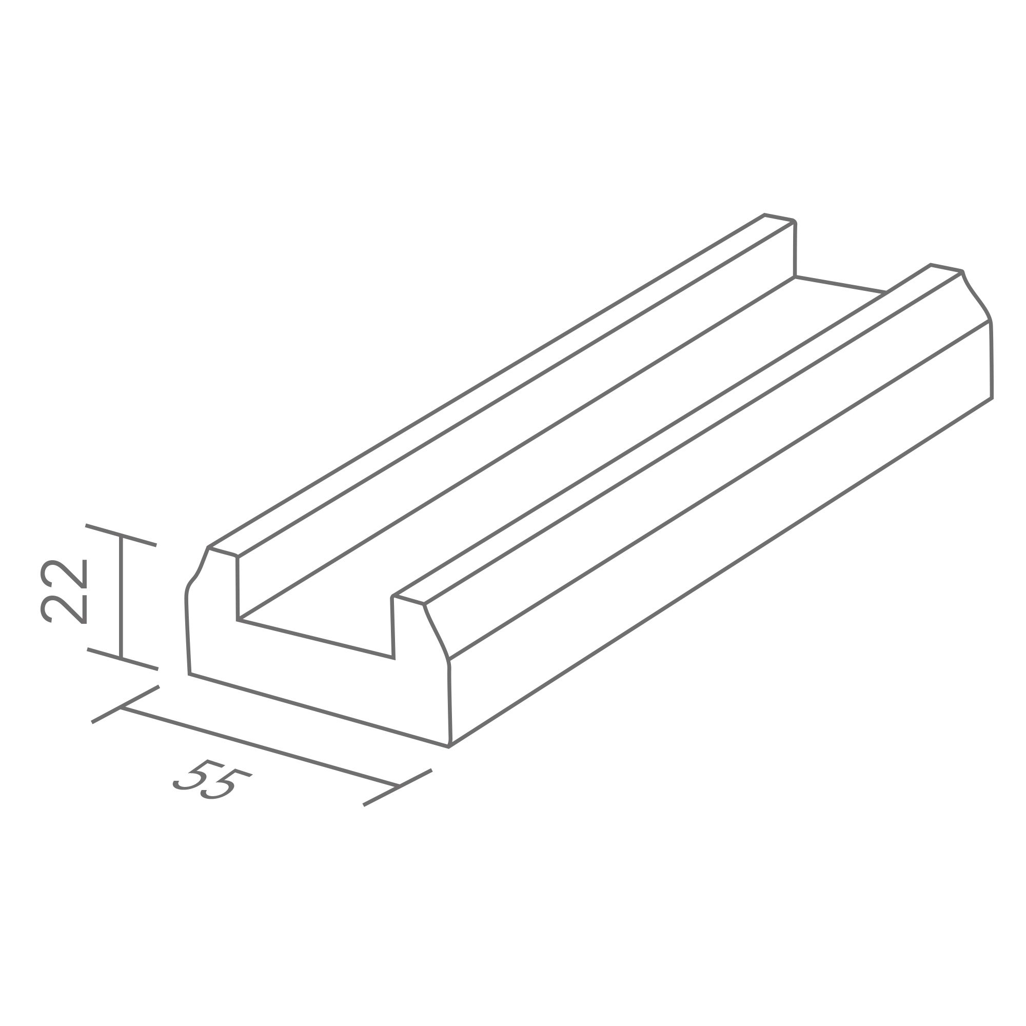Richard Burbidge PaintReady White Pine Grooved 32mm Baserail, (L)2.4m (H)22mm