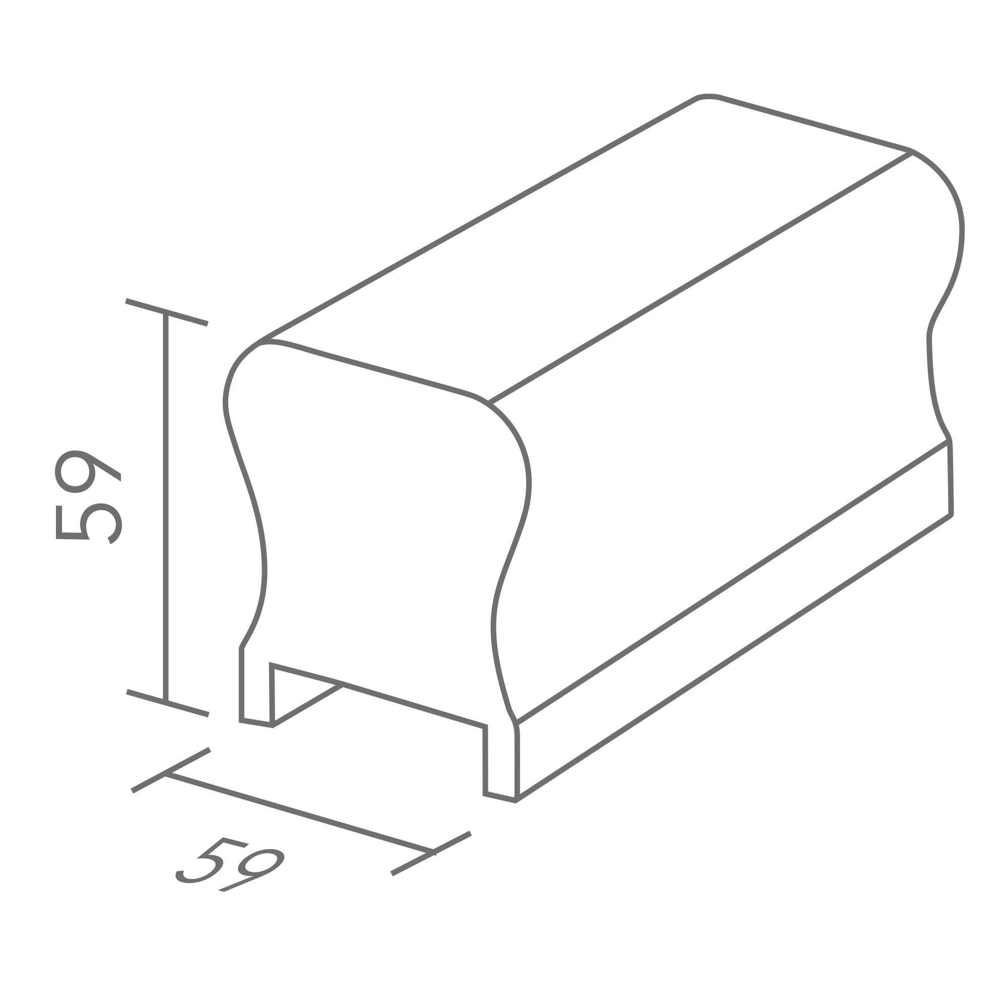 Richard Burbidge PaintReady White Pine Grooved 32mm Handrail, (L)2.4m (H)59mm