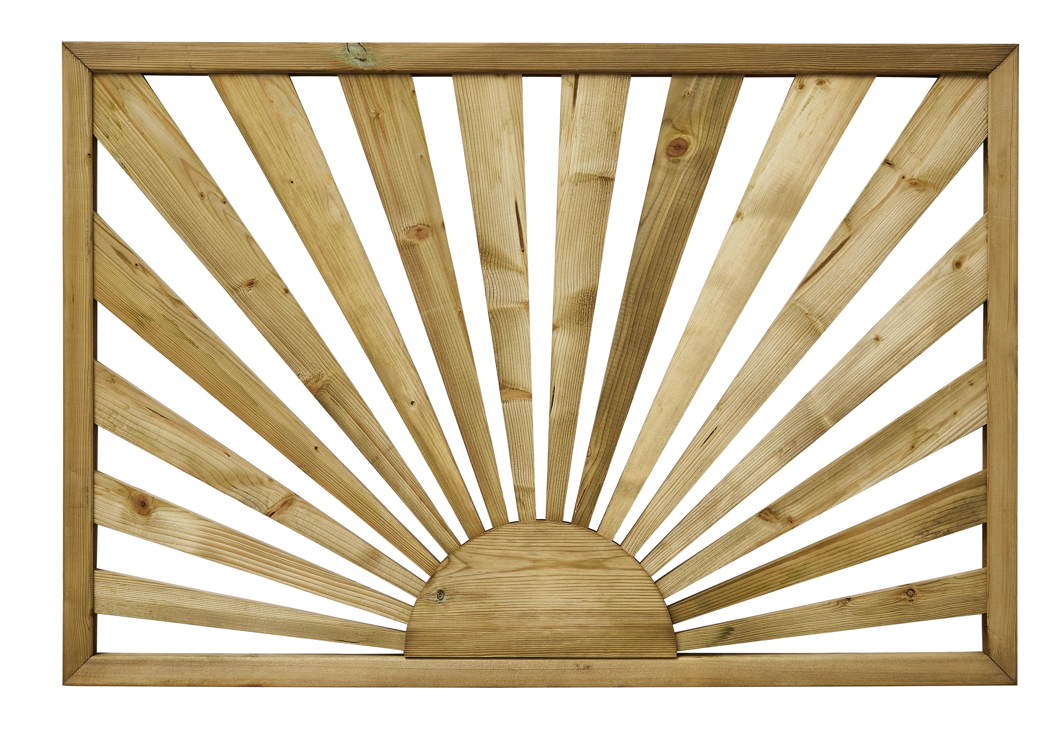 Richard Burbidge Sunburst Traditional Pressure treated Green Wooden Decorative fence panel (W)1.13m (H)0.76m
