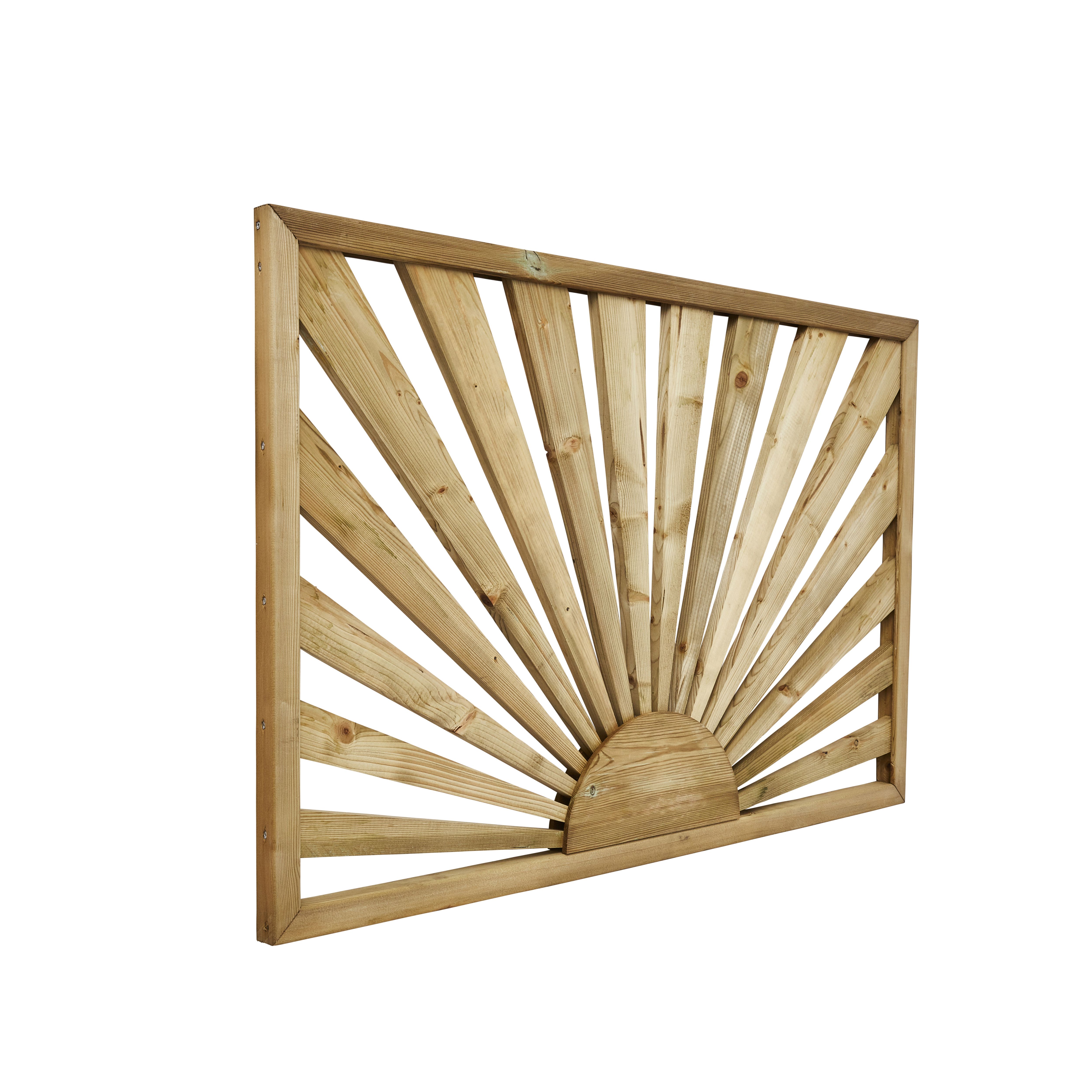 Richard Burbidge Sunburst Traditional Pressure treated Green Wooden Decorative fence panel (W)1.13m (H)0.76m
