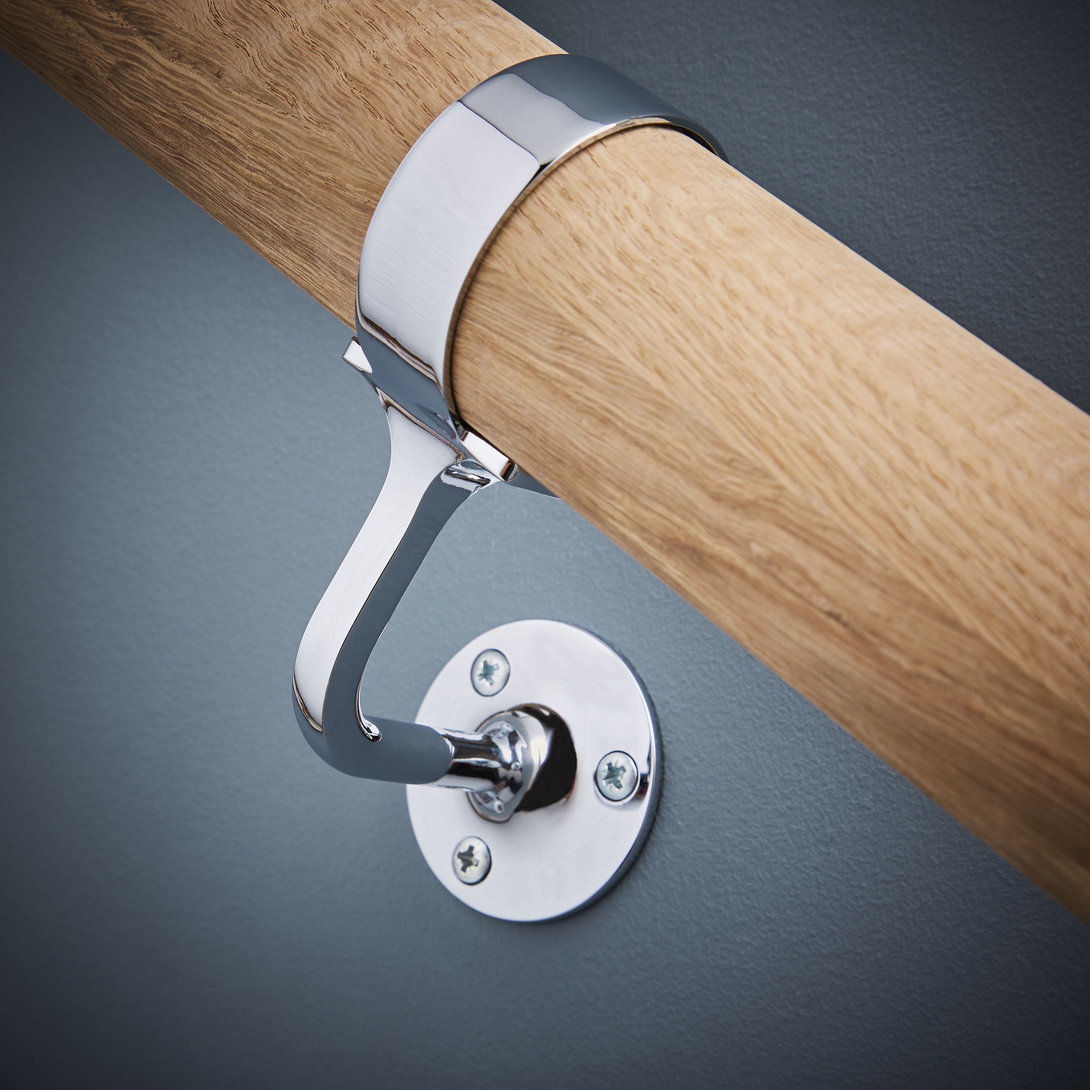 Handrail Kit White Oak Wood & Brushed Nickel Richard Burbidge Fusion KIT02
