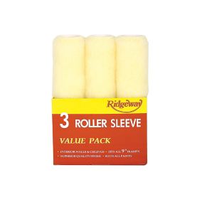 Ridgeway Roller Sleeves 9" Medium Pile Polyester Roller sleeve, Pack of 3