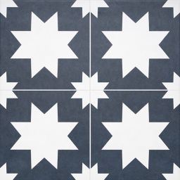 Rigel Blue Matt Patterned Porcelain Wall & floor Tile Sample