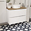 Rigel Blue & white Matt Star Porcelain Wall & floor Tile, Pack of 7, (L)450mm (W)450mm