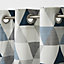 Rima Blue & grey Triangle Unlined Eyelet Curtain (W)140cm (L)260cm, Single