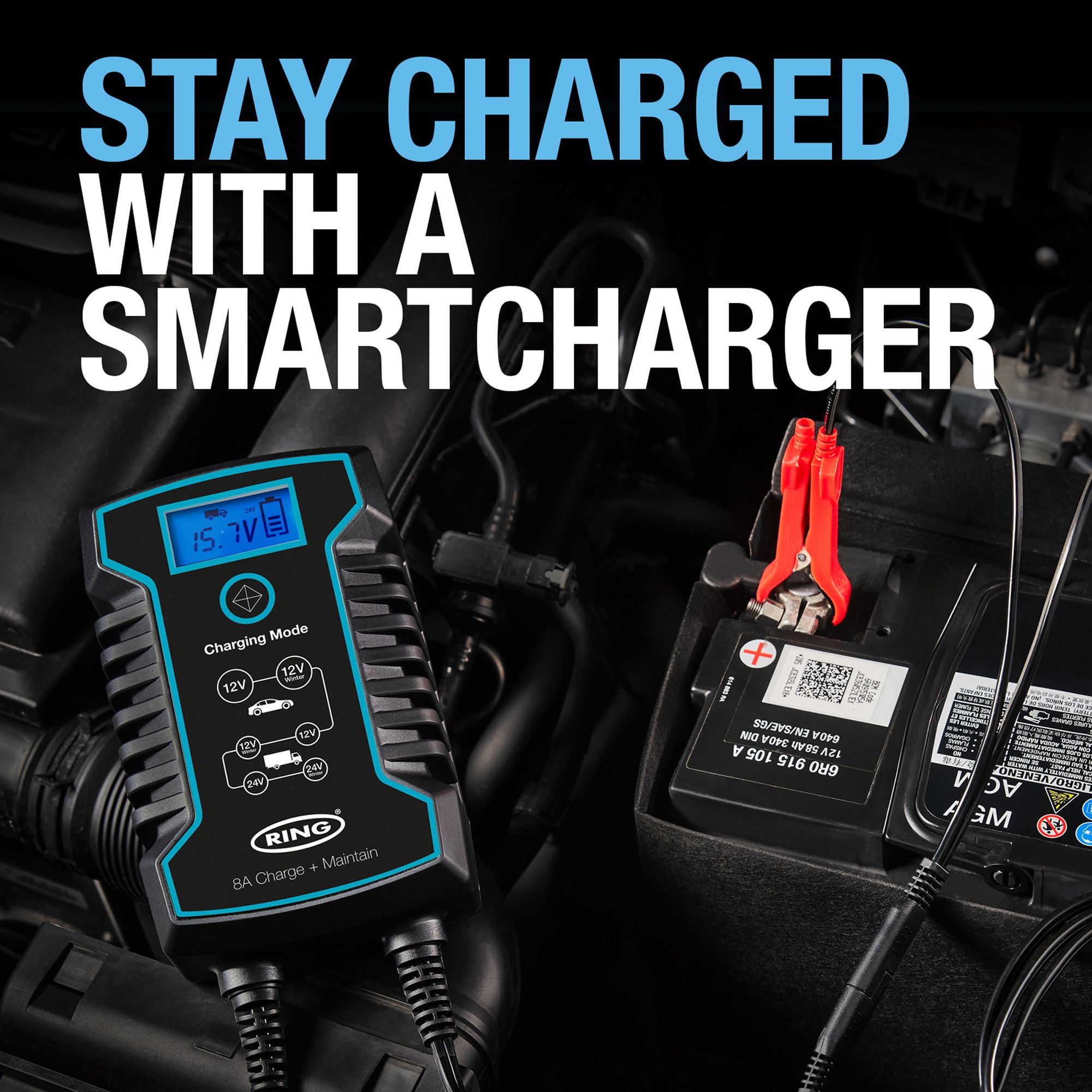 Ring Automotive 800 Series 8A Smart car battery charger
