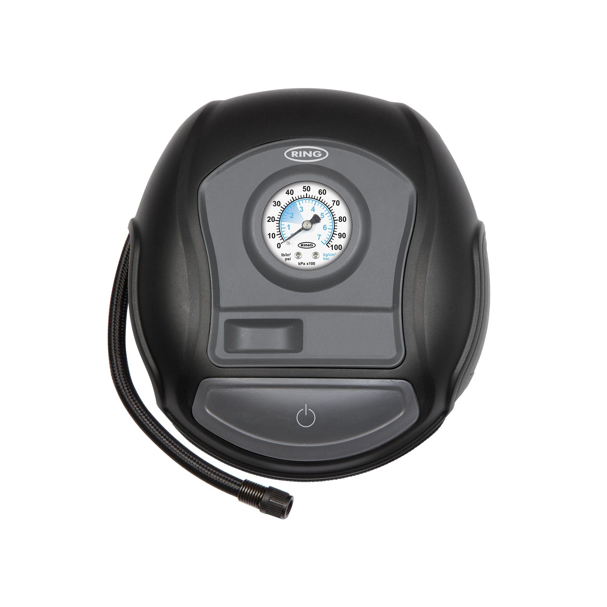 Ring Automotive Black & grey 12V Analogue dial Tyre inflator