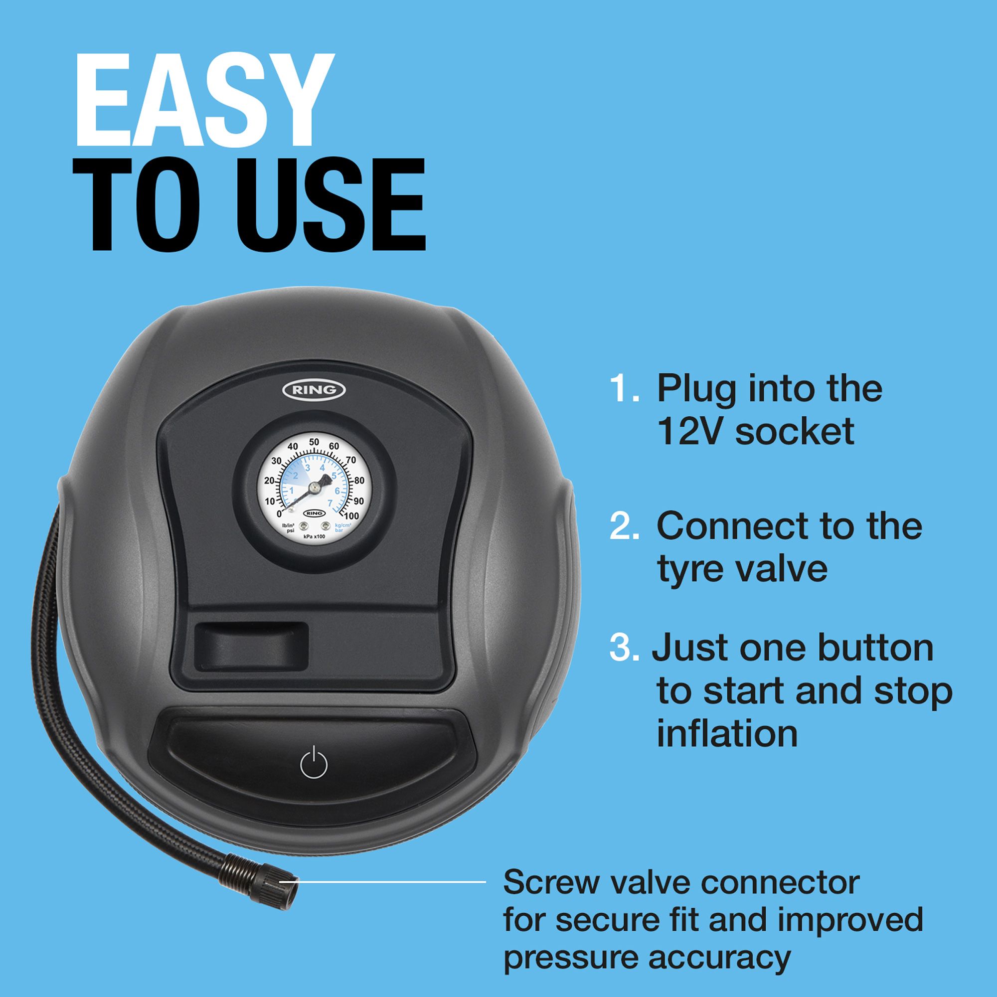 Ring Automotive RTC Analogue Air tyre inflator - 6