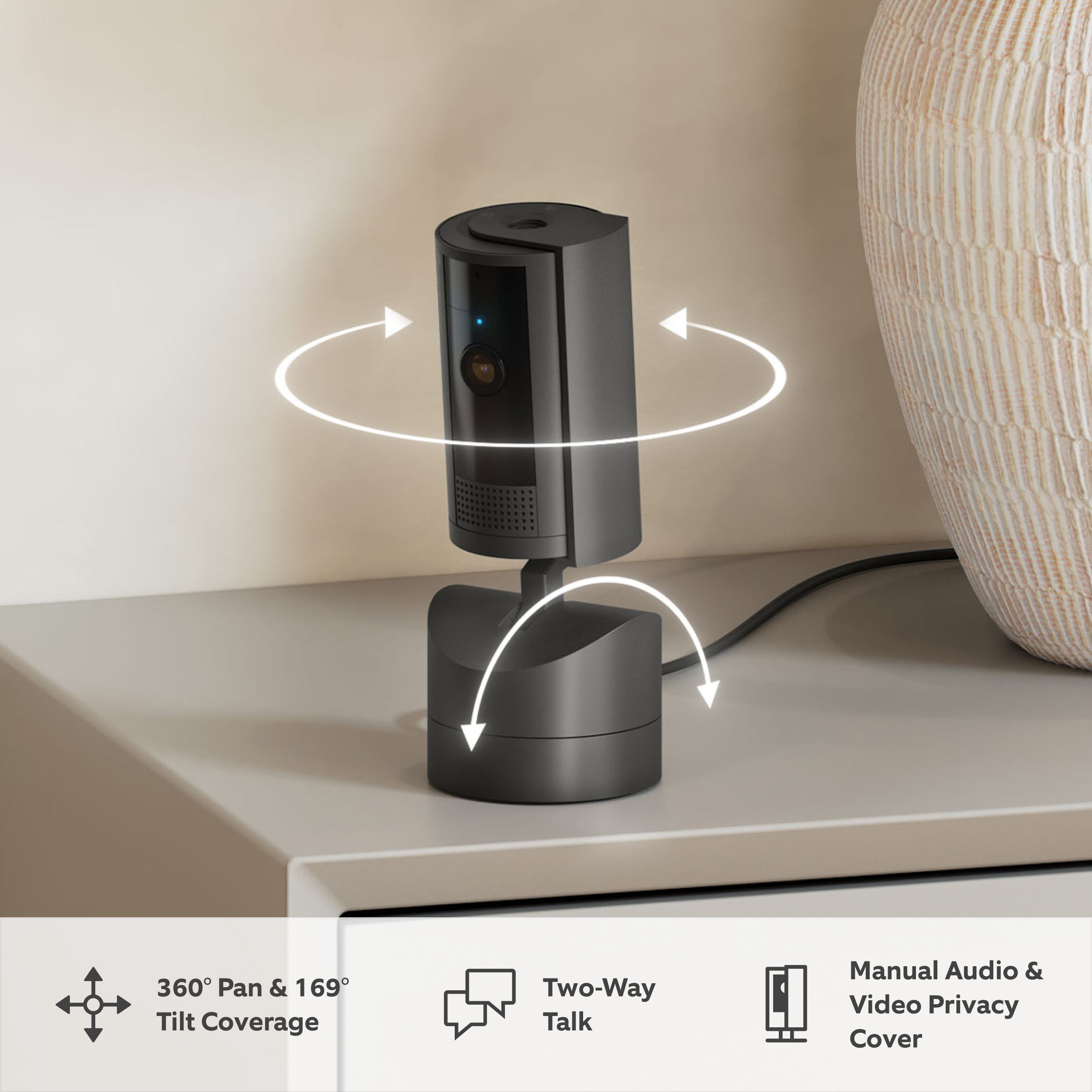 Ring Pan-Tilt Mains-powered All-in-one camera, Black