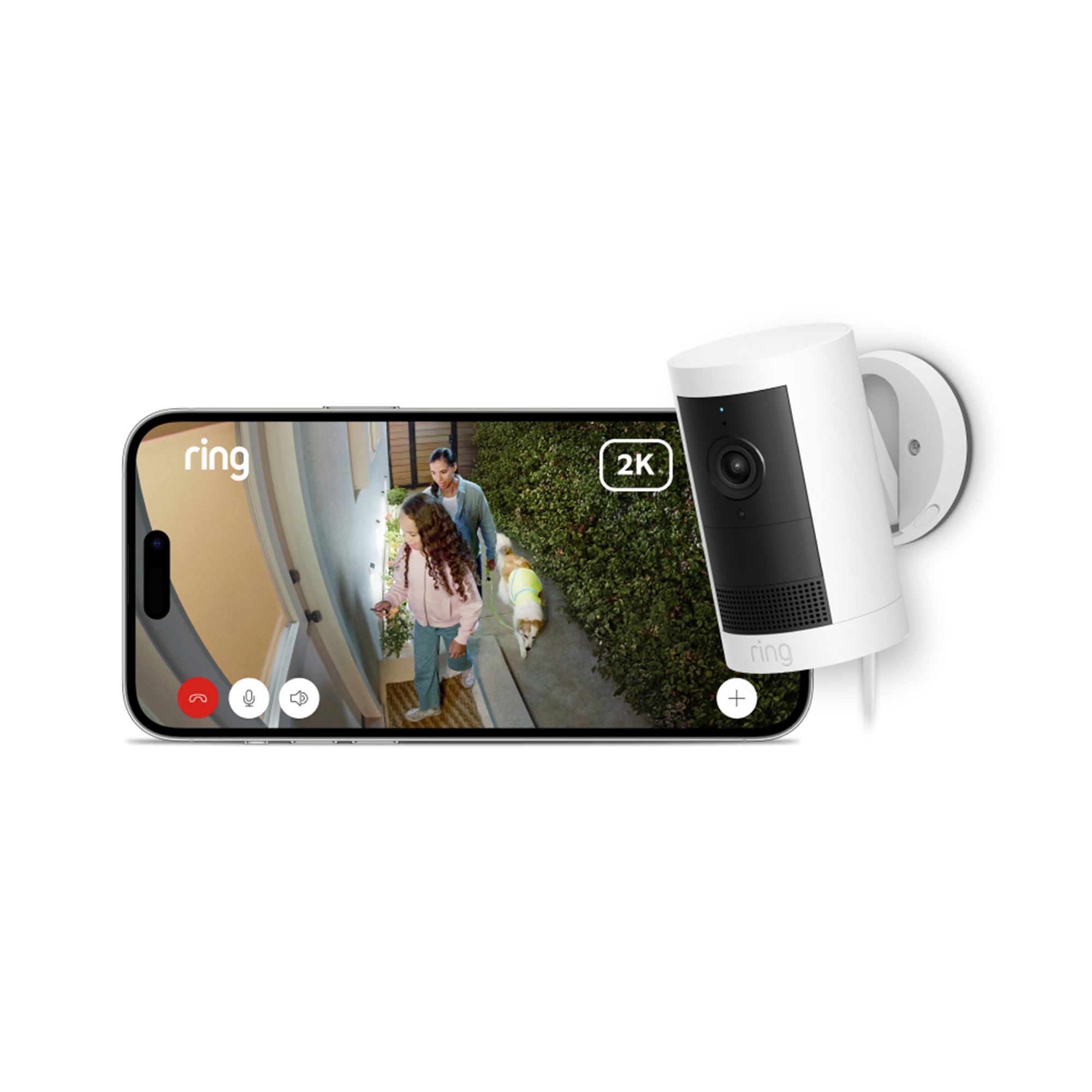 Ring Plug In Wi-fi Outdoor Swivel & tilt Smart IP camera in White