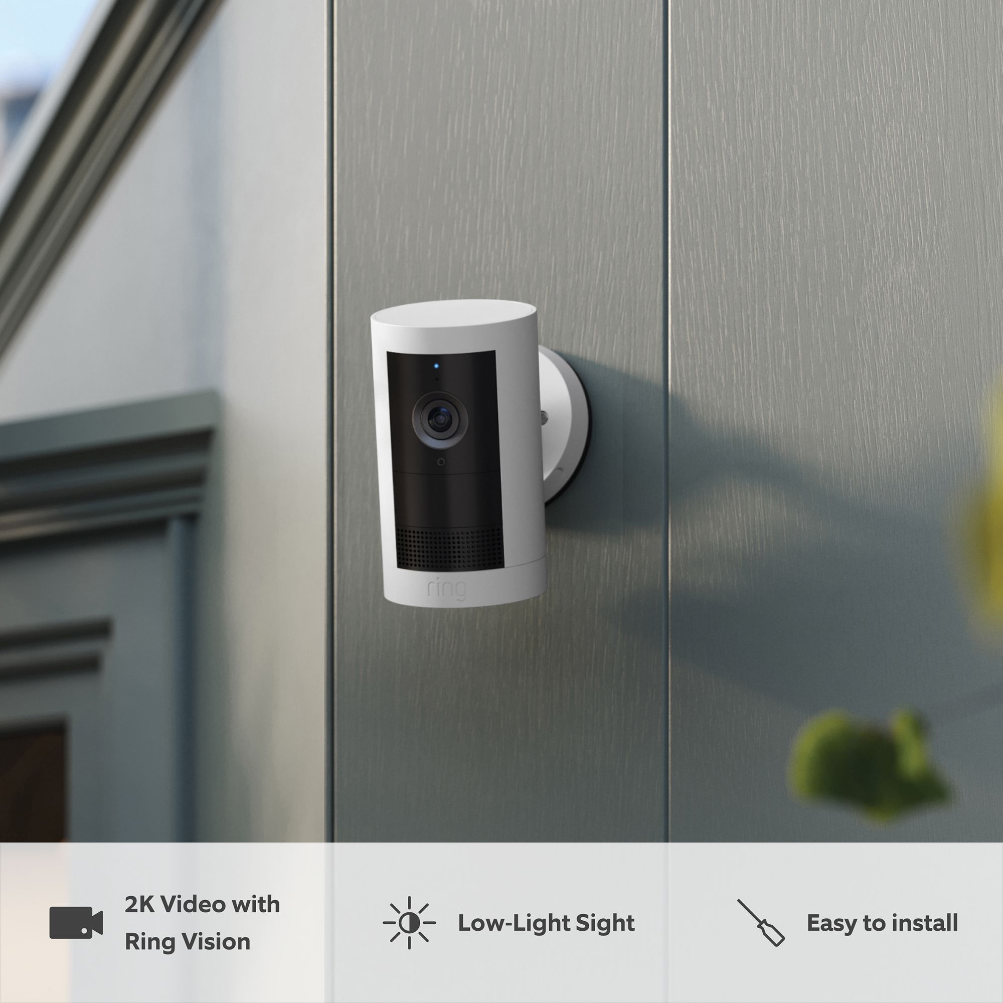 Ring Plus White Smart battery-powered IP camera