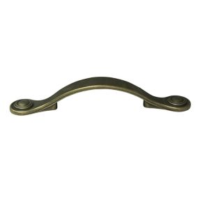 Rivet Brass effect Furniture Bow Handle (L)14.3cm (D)22.8mm