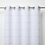 Rizal White Horizontal stripe Unlined Eyelet Voile curtain (W)140cm (L)260cm, Single