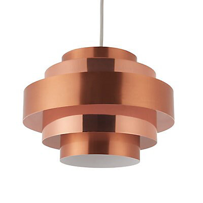 Rizo Brushed Copper Effect Lamp Shade, Brown Copper Lamp Shade