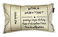 Roald Dahl Golden ticket Cushion