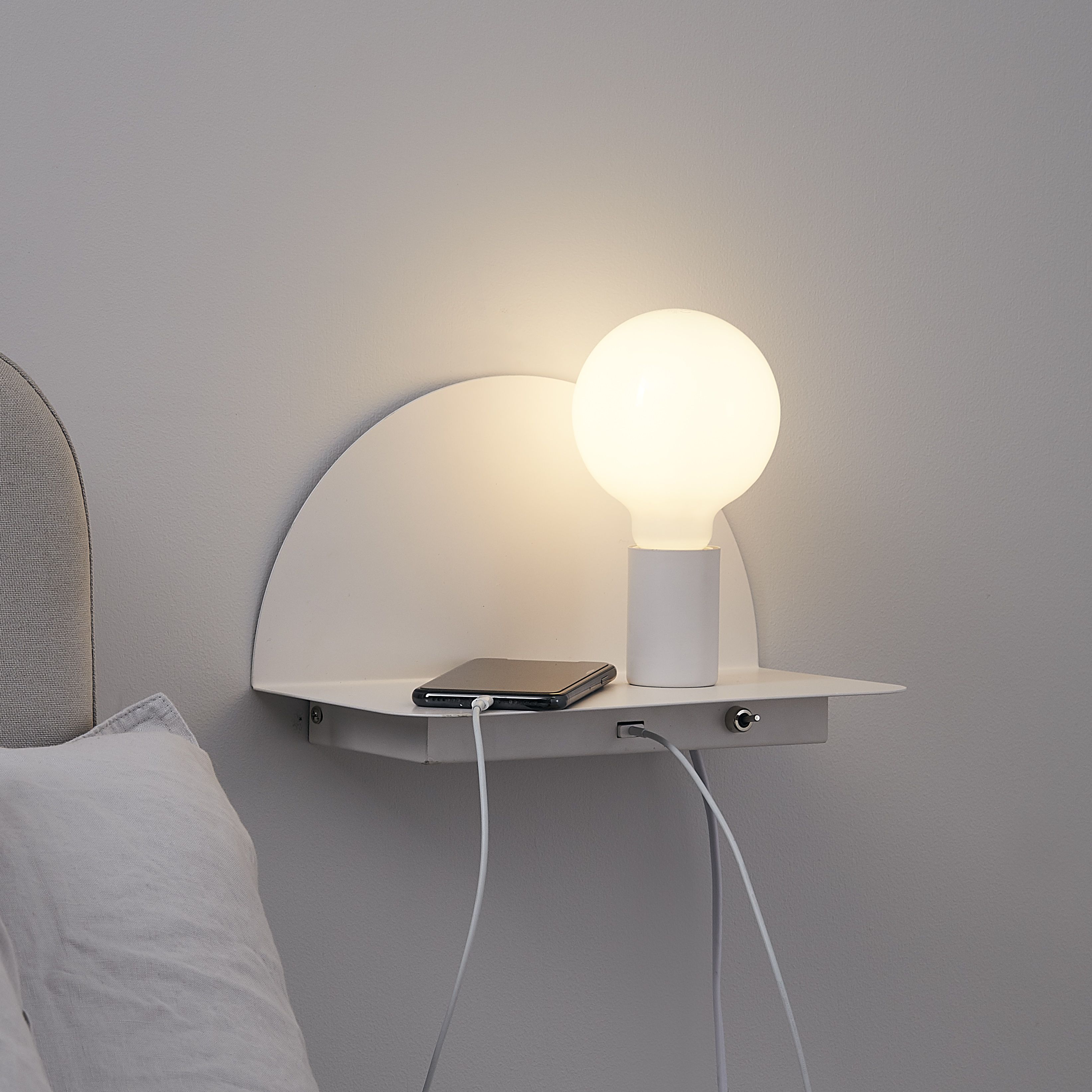 Rocinant Matt White Plugin Wall light DIY at B&Q