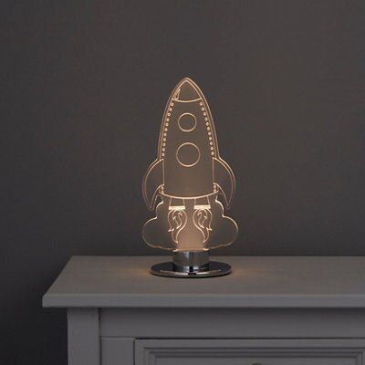 Rocket Matt Clear Chrome effect Table lamp