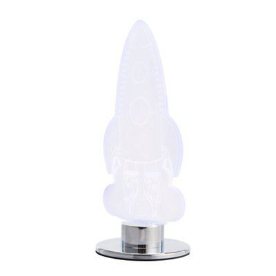 Rocket Matt Clear Chrome effect Table lamp