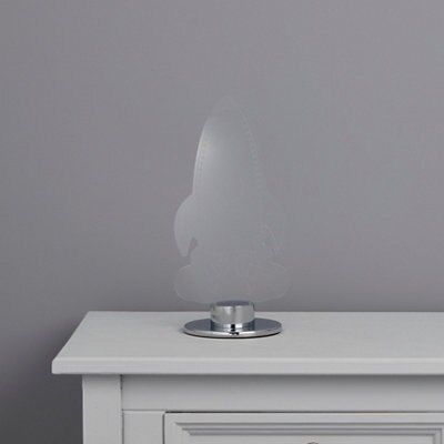 Rocket Matt Clear Chrome effect Table lamp