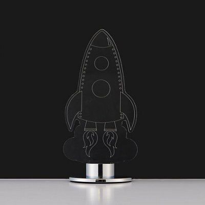 Rocket Matt Clear Chrome effect Table lamp