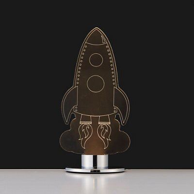 Rocket Matt Clear Chrome effect Table lamp