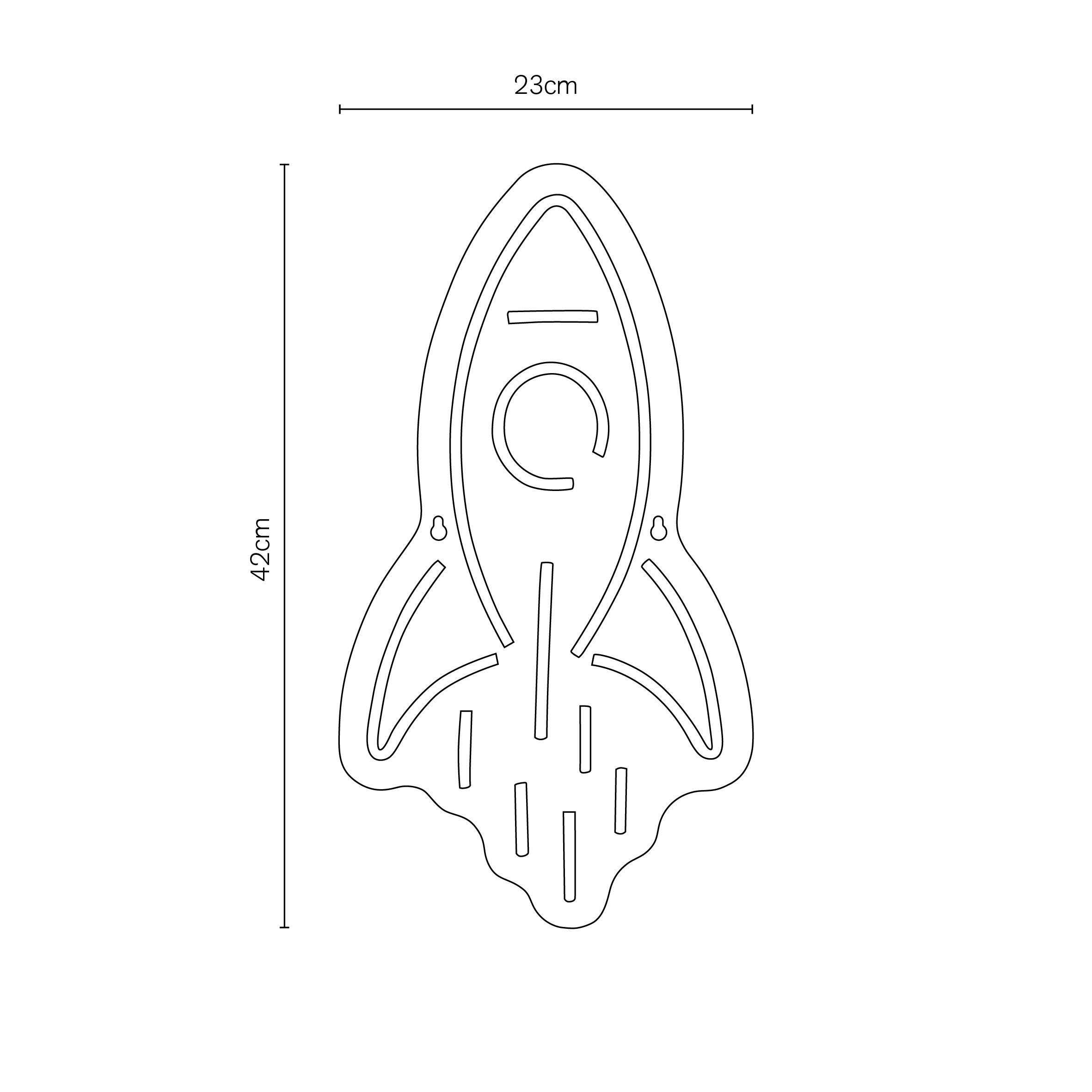 Rocket Neon Blue, Red & Orange Plug-in LED Wall light