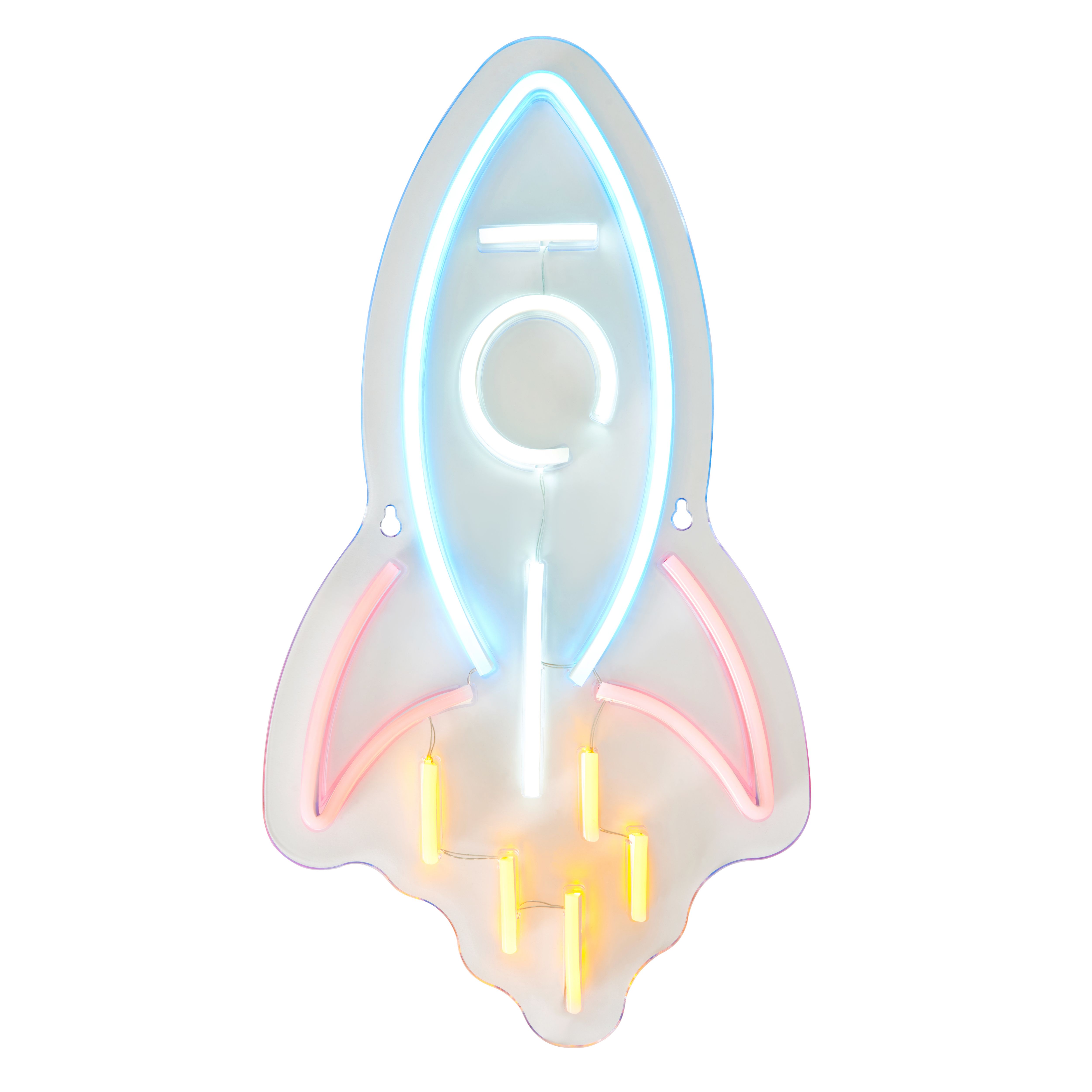 Rocket Neon Blue, Red & Orange Plug-in LED Wall light