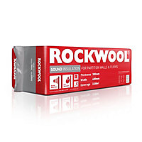 Rockwool Sound Stone wool fibres Insulation slab Pack of 6