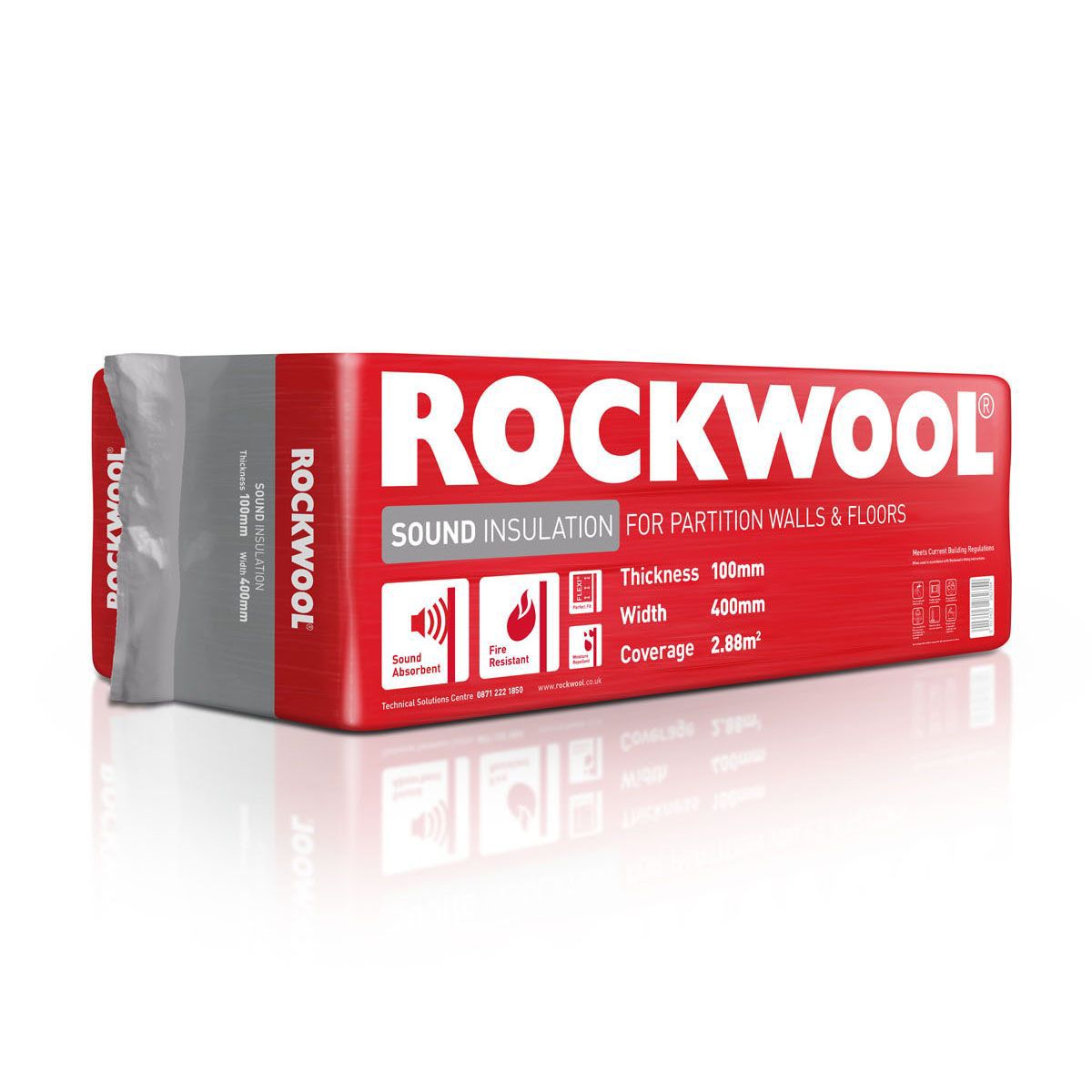 Rockwool Sound Stone wool fibres Insulation slab Pack of 6 | DIY at B&Q