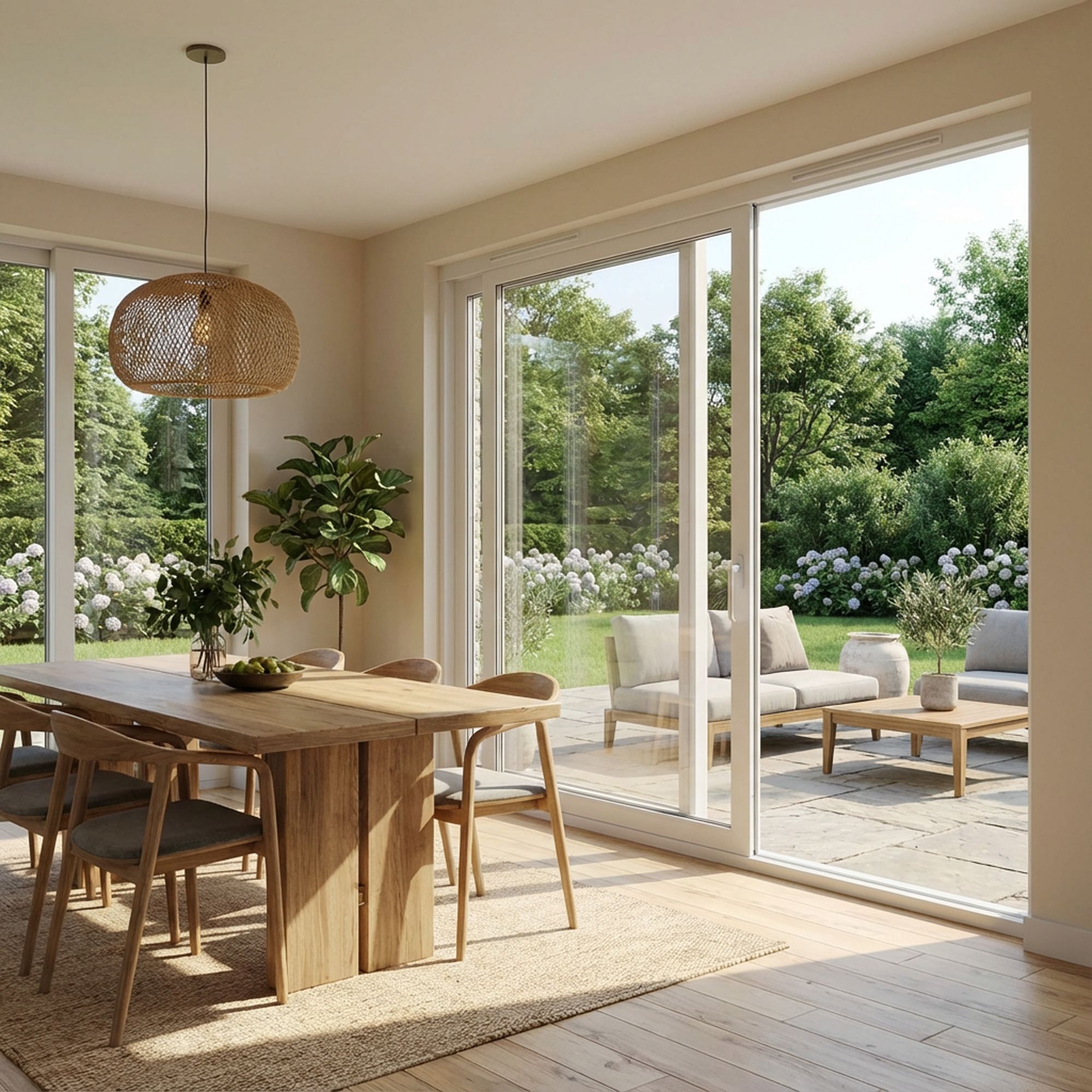 Rohden 1 Lite Clear Fully glazed Grey & White uPVC Sliding Door set with 2 panes, (H)2090mm (W)1490mm
