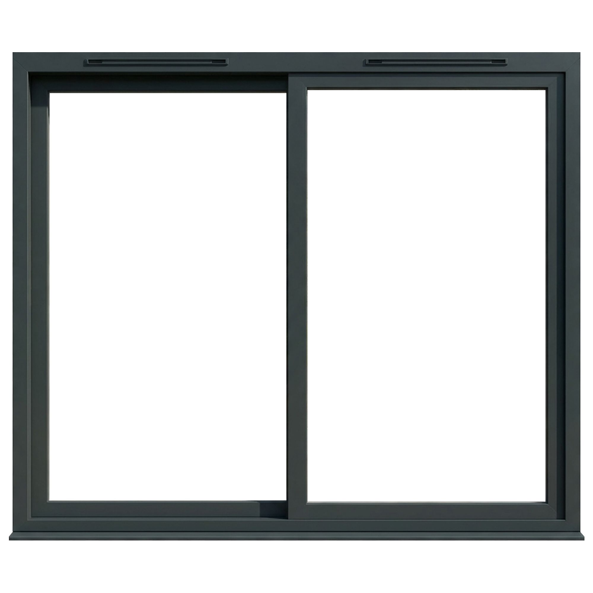 Rohden 1 Lite Clear Fully glazed Grey & White uPVC Sliding Door set with 2 panes, (H)2090mm (W)1490mm