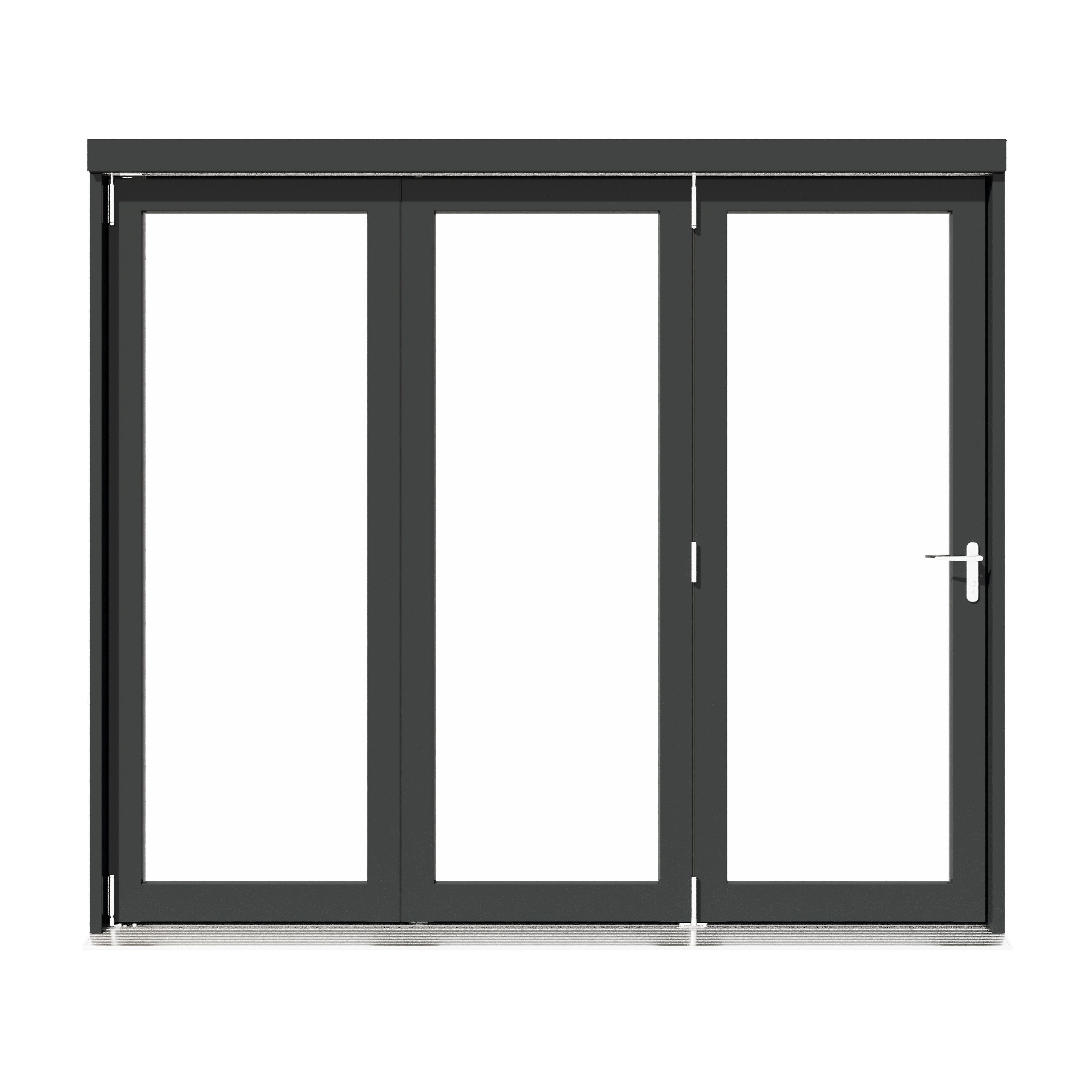 Rohden Clear Fully glazed Anthracite Grey Timber External Contemporary 3 Patio door, (H)2090mm (W)2390mm