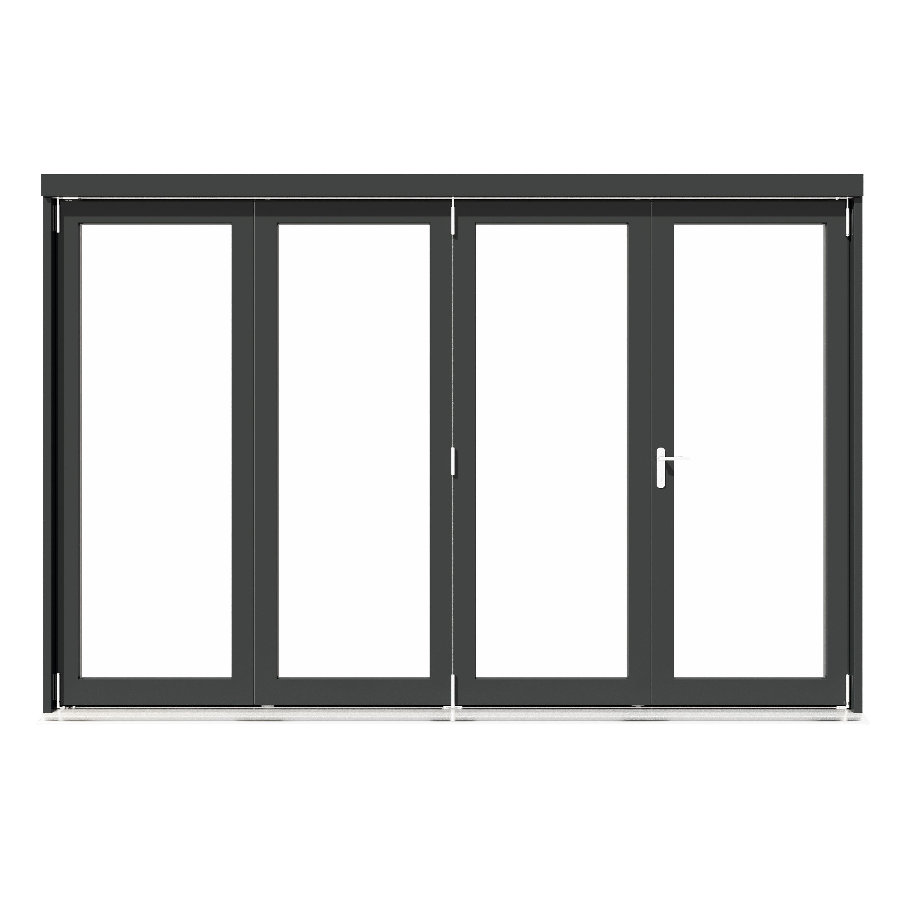 Rohden Clear Fully glazed Anthracite Grey Timber External Contemporary 4 Patio Bi-folding door, (H)2090mm (W)2990mm
