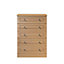 Romany Matt oak effect 5 Drawer Chest of drawers (H)1145mm (W)830mm (D)448mm