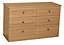 Romany Matt oak effect 6 Drawer Chest of drawers (H)737mm (W)123mm (D)448mm