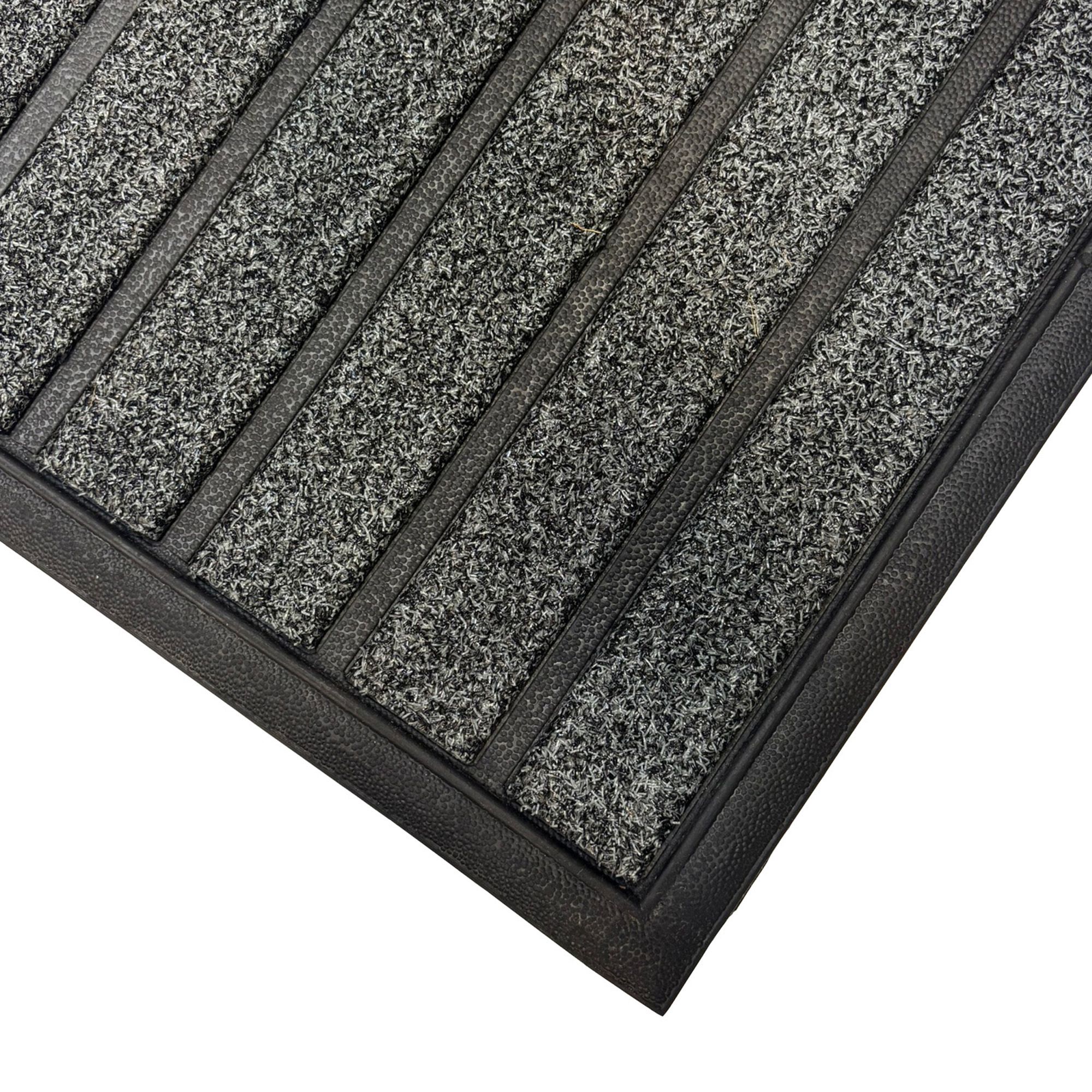 Rome Grey Stripe Heavy duty Scraper mat, 60cm x 40cm