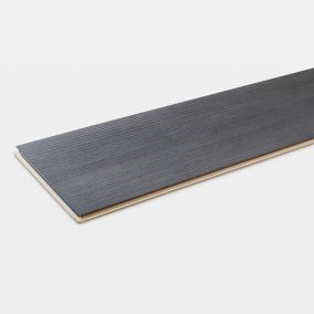 Romford Black Gloss Dark oak effect Laminate Flooring Sample