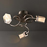 Ronan Semi-flush Chrome effect 3 Lamp Ceiling light