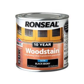 Ronseal 10 Year Ebony Satin Quick dry Doors & window frames Wood stain, 250ml