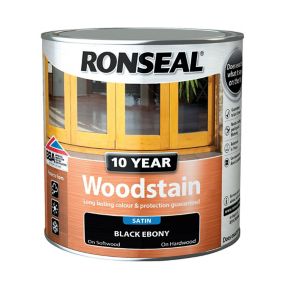 Ronseal 10 Year Ebony Satin Quick dry Doors & window frames Wood stain, 750ml