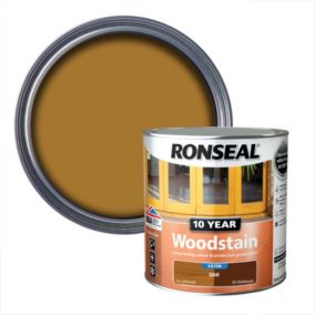 Ronseal 10 Year Oak Satin Quick dry Doors & window frames Wood stain, 2.5L