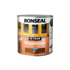 Ronseal 10 Year Oak Satin Quick dry Doors & window frames Wood stain, 2.5L