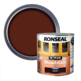 Ronseal 10 Year Walnut Satin Quick dry Doors & window frames Wood stain, 2.5L