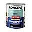 Ronseal 10 Year Weatherproof Wood Paint Black Satin Exterior Wood paint, 750ml Tin