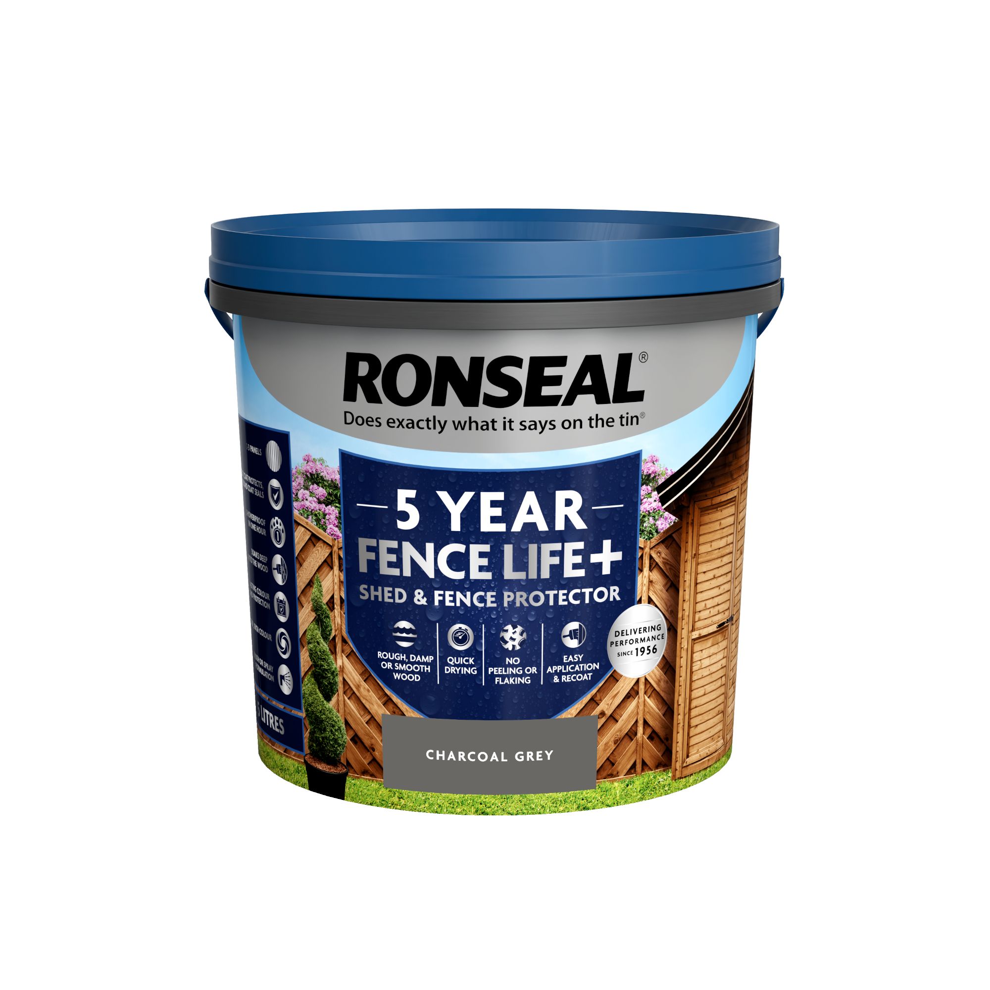 Ronseal 5 Year Fence Life+ Charcoal grey Matt Exterior Shed & fence ...