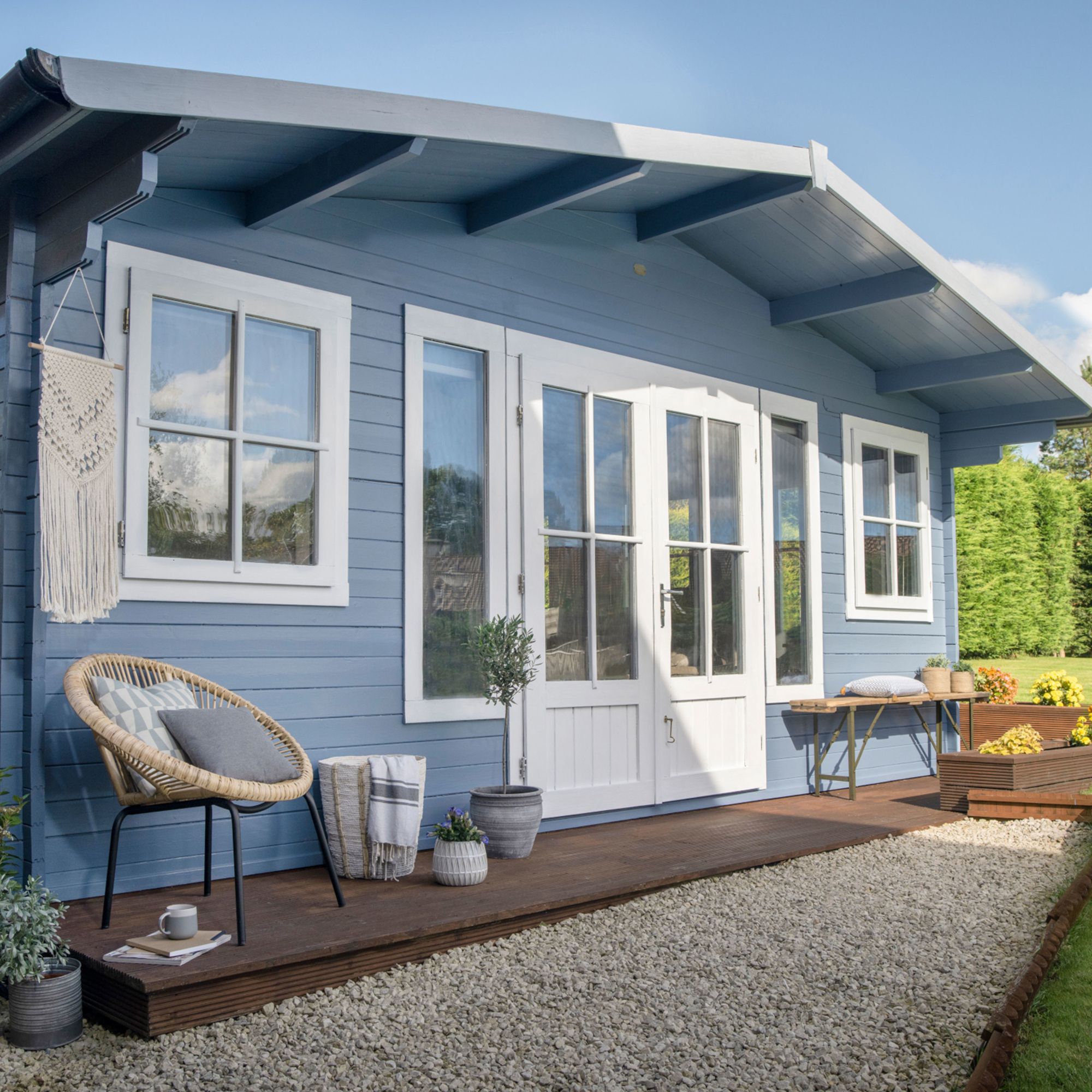 Ronseal 5 Year Fence Life+ Cornflower Matt Exterior Shed & fence Protector Wood paint, 9L Tub