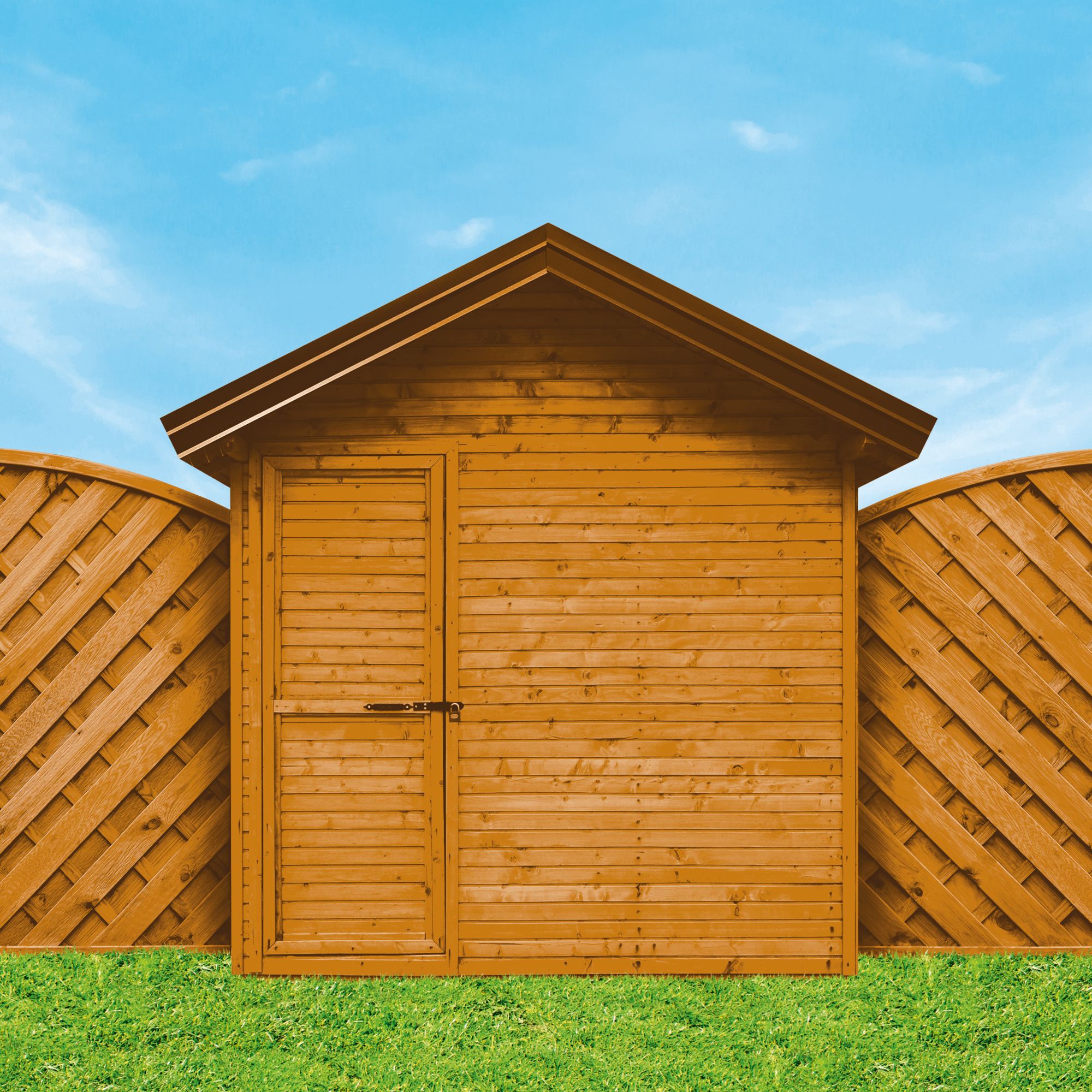 Ronseal 5 Year Fence Life+ Harvest gold Matt Exterior Shed & fence Protector Wood paint, 9L Tub