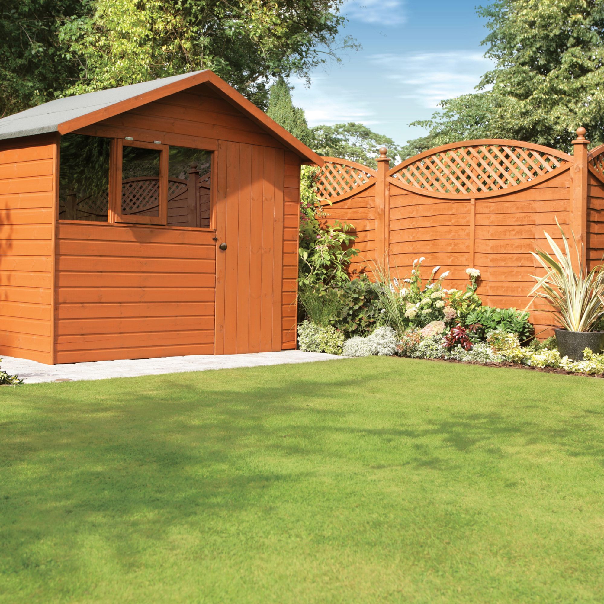 Ronseal 5 Year Fence Life+ Harvest gold Matt Exterior Shed & fence Protector Wood paint, 9L Tub