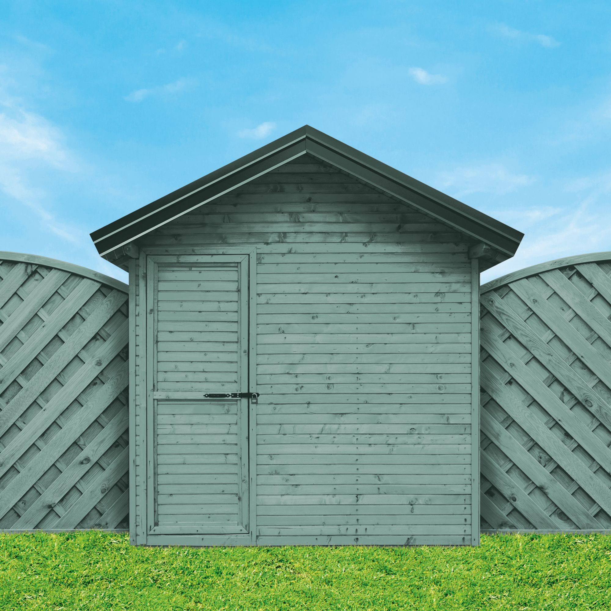 Ronseal 5 Year Fence Life+ Sage Matt Exterior Shed & fence Protector Wood paint, 9L Tub